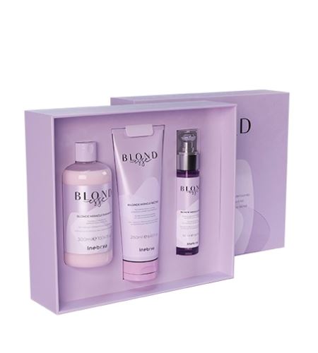Inebrya BLONDesse Blonde Miracle šampon pro blond vlasy 300 ml + kondicionér pro blond vlasy 250 ml + sérum pro blond vlasy 50 ml dárková sada