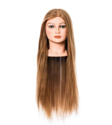 Caliven Head Model 100% Human Hair 7 Blonde 60 cm cvičná hlava dámská