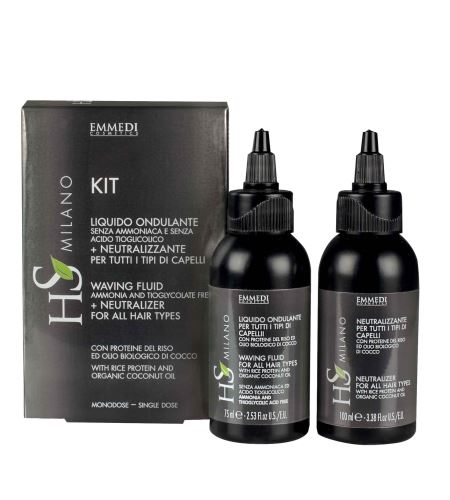 HS Milano Waving Kit - Fluid + Neutralizer ondulační roztok + ustalovač 75 ml+100 ml