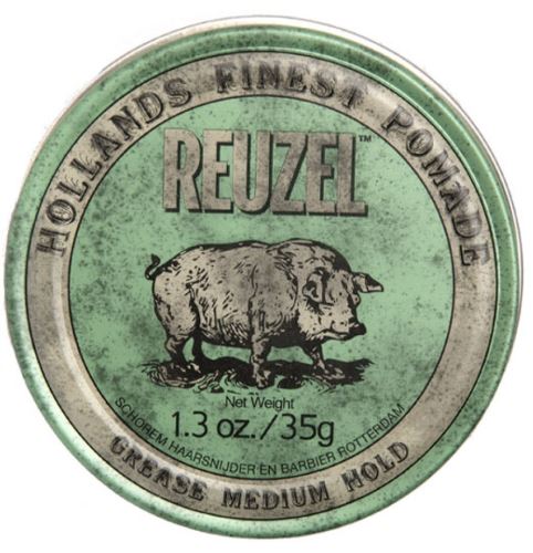 REUZEL Styling Green Pomade Grease Medium Hold pomáda na vlasy se středním zpevněním a leskem pro muže