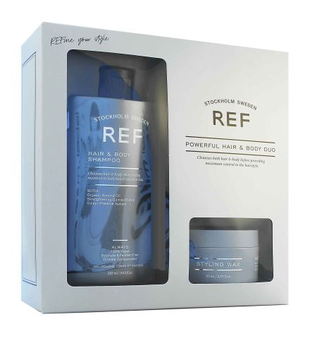 Ref Stockhom Hair & Body & Styling Wax Box SET (Shampo 285ml + Styling Wax N°534 85ml)