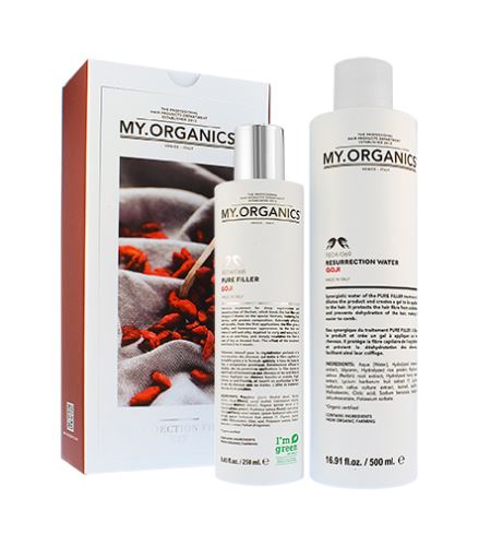 MY.ORGANICS The Organic Ressurection Filler Kit sada pro rekonstrukci vlasů Pure Filler Goji 250 ml + Resurrection Water Goji 500 ml