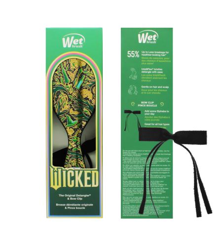 Wet Brush Wicked Elphaba Kit 2.0 kartáč na vlasy + mašle Black