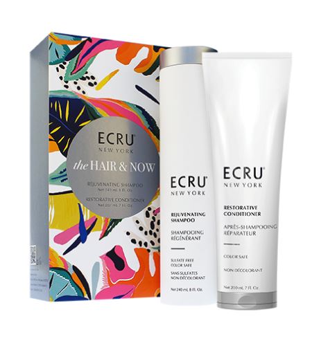 Ecru New York The Hair & Now dárková sada Rejuvenating Shampoo 240 ml + Restorative Conditioner 240 ml