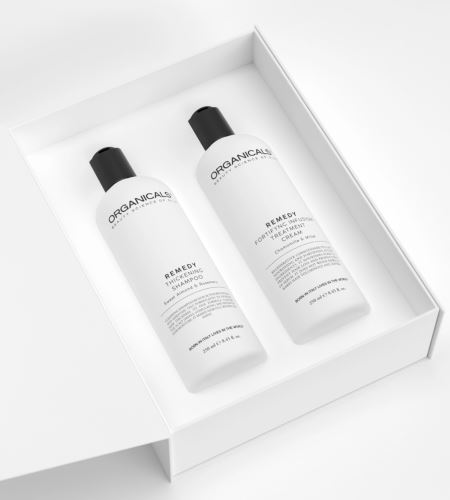 Organicals REMEDY Thickening&Fortyfing Set - Sweet Almond, Rosemary, Camomille & Millet hustota a posílení vlasů šampon 250 ml + krém 250 ml