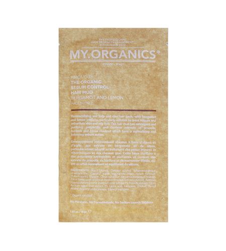 MY.ORGANICS The Organic Sebum Control Hair Mud vlasový zábal 12 x 40 g