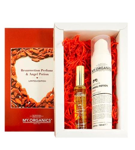 MY.ORGANICS Resurrection Perfume & Angel Potion Limited Edition dárková sada Resurrection Perfume Goji 15 ml + Angel Potion 100 ml