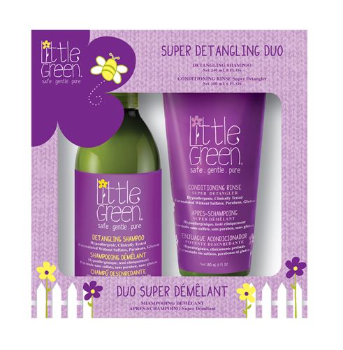 Little Green KIDS Super Detangling Duo Box pro děti 3+ (šampon + kondicioné) 240 ml+180 ml