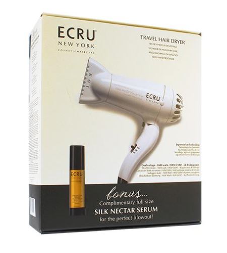 Ecru New York Travel Hair Dryer kompaktní cestovní fén (bez Silk Nectar Serum)