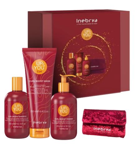 Inebrya Up To You Curl Kit dárková sada 300ml+250ml+200ml + kosmetická taštička