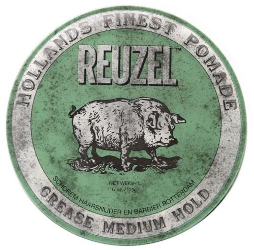 REUZEL Styling Green Pomade Grease Medium Hold pomáda na vlasy se středním zpevněním a leskem pro muže
