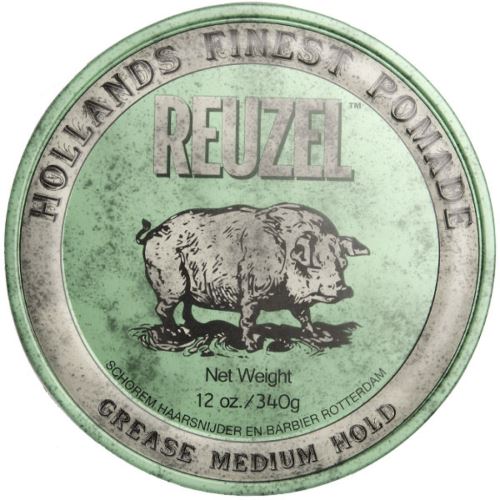 REUZEL Styling Green Pomade Grease Medium Hold pomáda na vlasy se středním zpevněním a leskem pro muže