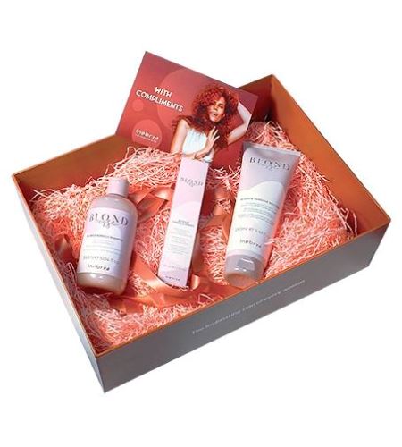 Inebrya BLONDesse dárková sada šampon pro blond vlasy 300 ml + kondicionér pro blond vlasy 250 ml + sérum pro blond vlasy 50 ml